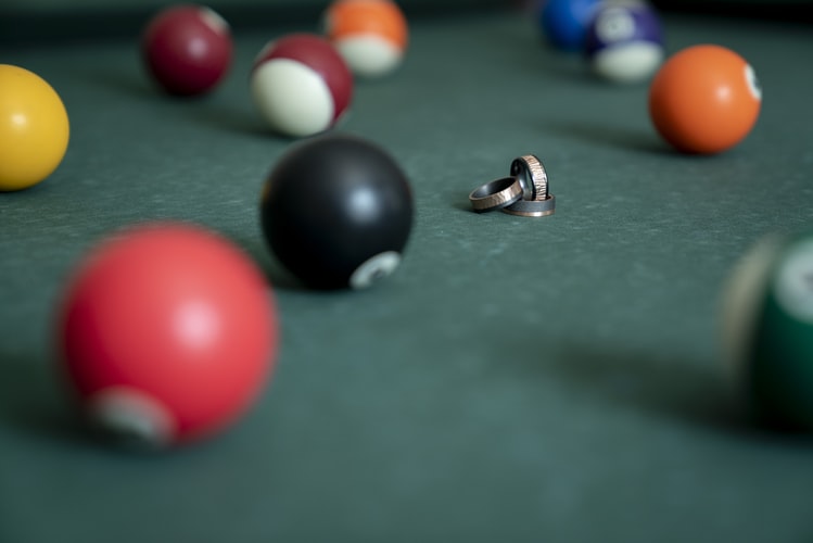 Pool balls scattered on the table