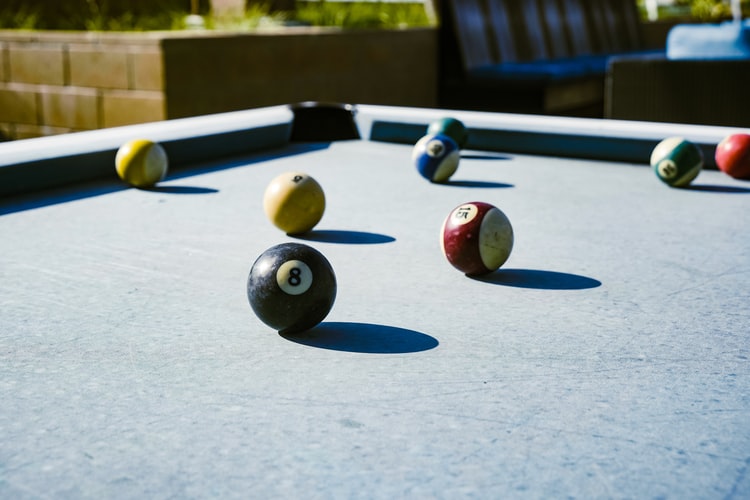 Billiard balls in need of cleaning