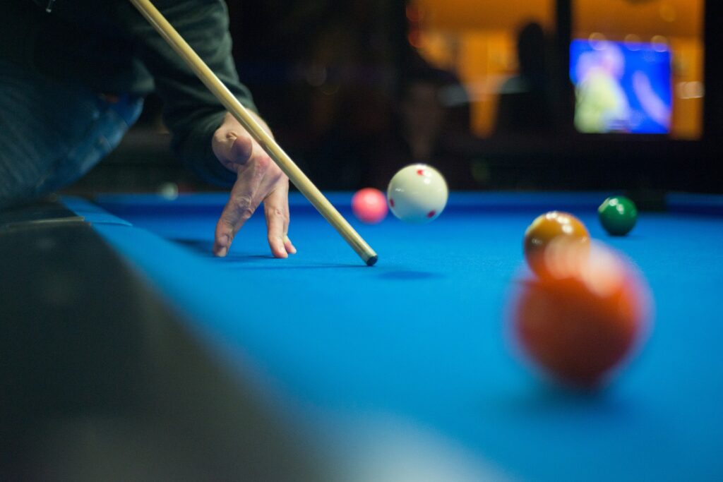 Person playing pool