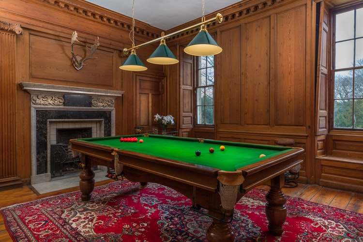 Personal pool table in a house