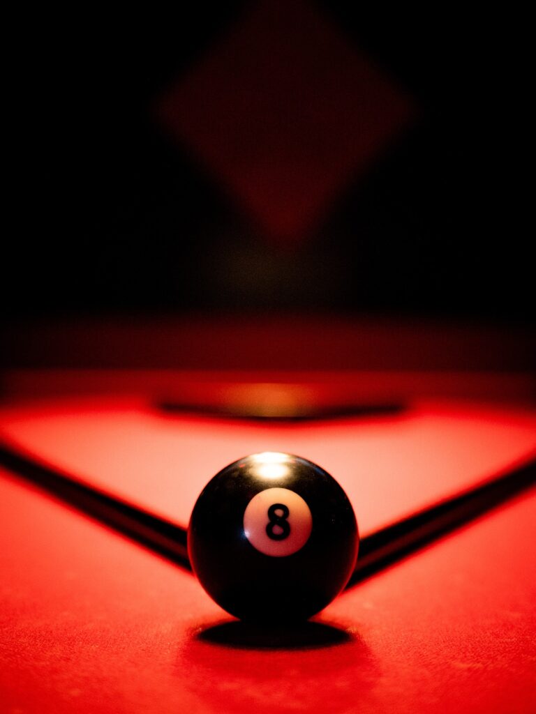 Lone billiard ball on the table