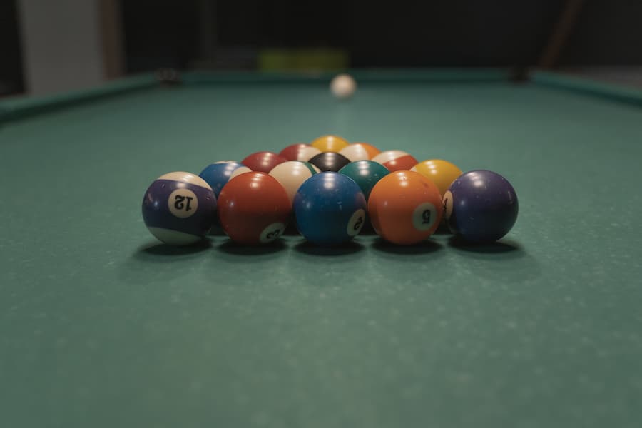 Aramith billiard balls on the pool table